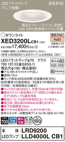 パナソニック（PANASONIC）ポーチライト XED3200LCB1