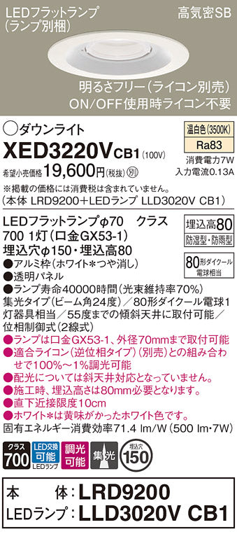 パナソニック（PANASONIC）ポーチライト XED3220VCB1