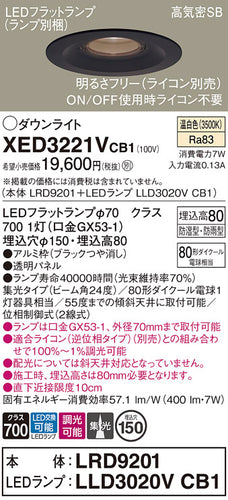 パナソニック（PANASONIC）ポーチライト XED3221VCB1