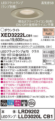 パナソニック（PANASONIC）ポーチライト XED3222LCB1