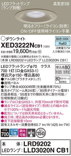 パナソニック（PANASONIC）ポーチライト XED3222NCB1