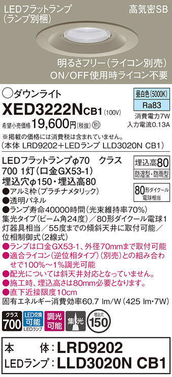 パナソニック（PANASONIC）ポーチライト XED3222NCB1