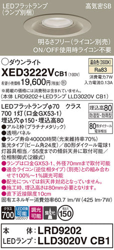パナソニック（PANASONIC）ポーチライト XED3222VCB1