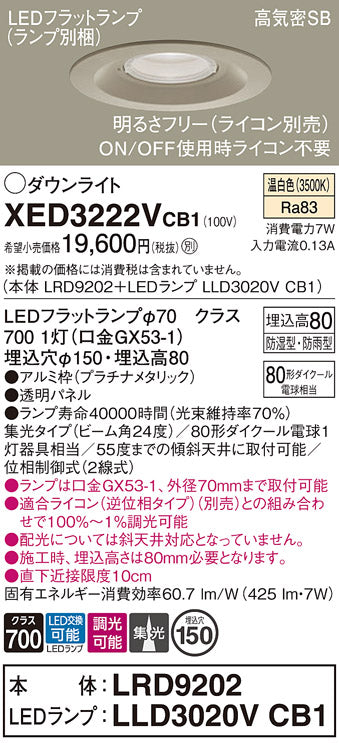 パナソニック（PANASONIC）ポーチライト XED3222VCB1