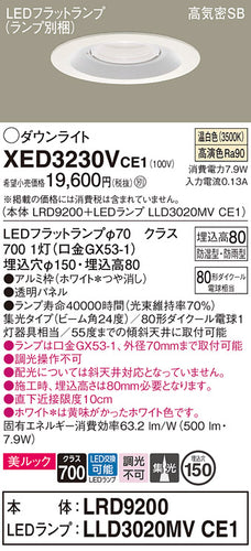 パナソニック（PANASONIC）ポーチライト XED3230VCE1