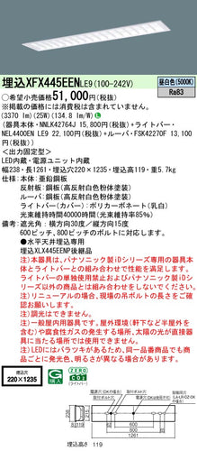 パナソニック（PANASONIC）ベースライト XFX445EENLE9