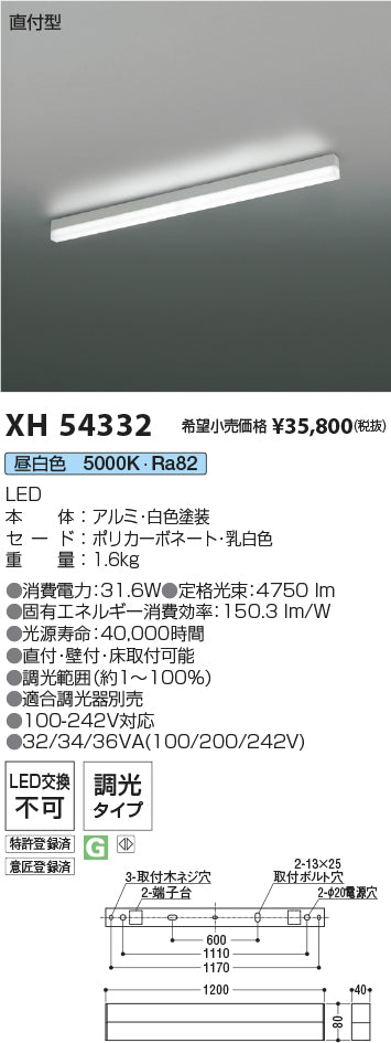 コイズミ（KOIZUMI）ベースライト XH54332