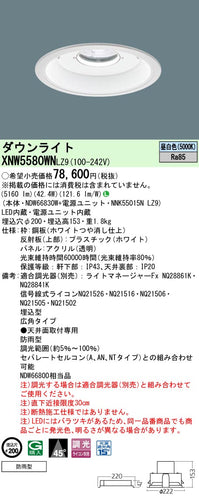 パナソニック（PANASONIC）ポーチライト XNW5580WNLZ9