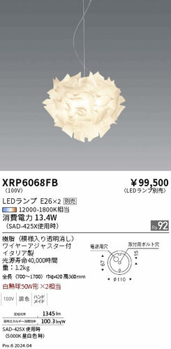遠藤照明（ENDO）ペンダント XRP6068FB