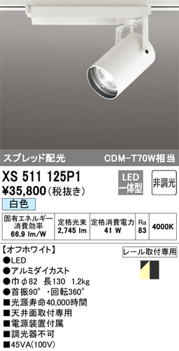 オーデリック（ODELIC）スポットライト XS511125P1