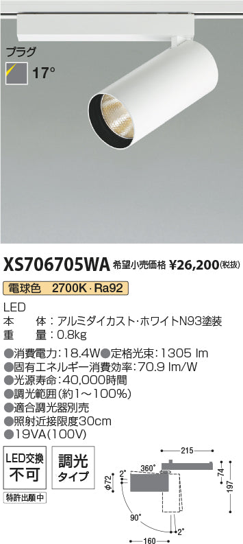 コイズミ（KOIZUMI）スポットライト XS706705WA
