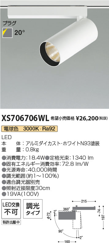 コイズミ（KOIZUMI）スポットライト XS706706WL