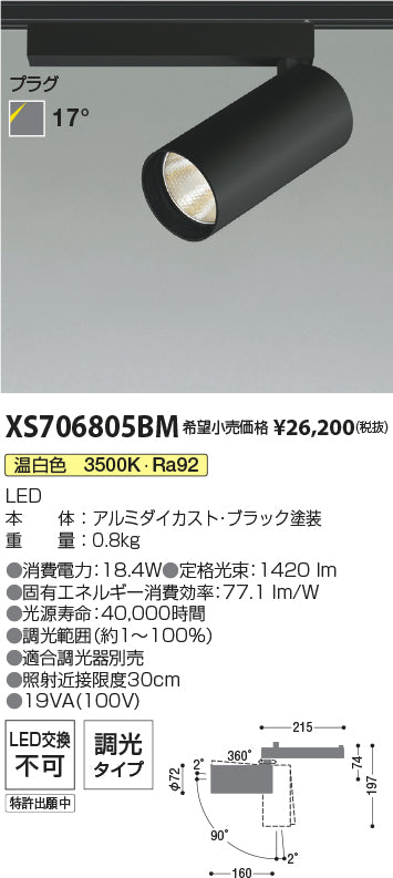 コイズミ（KOIZUMI）スポットライト XS706805BM