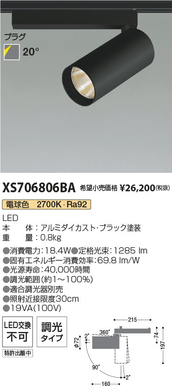 コイズミ（KOIZUMI）スポットライト XS706806BA