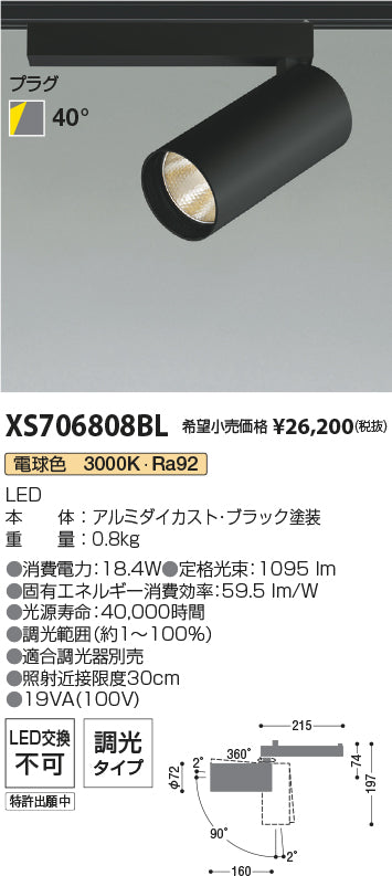 コイズミ（KOIZUMI）スポットライト XS706808BL