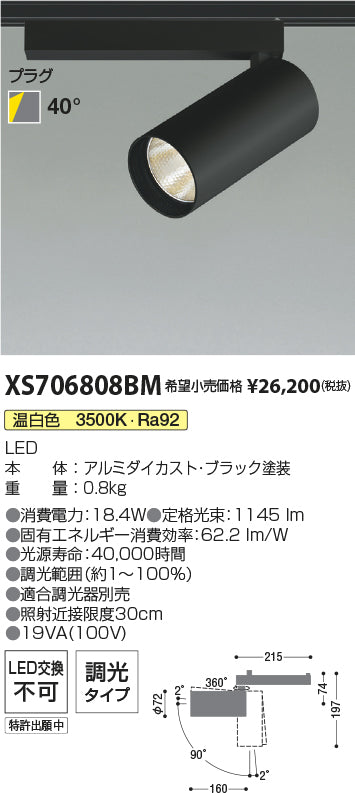 コイズミ（KOIZUMI）スポットライト XS706808BM