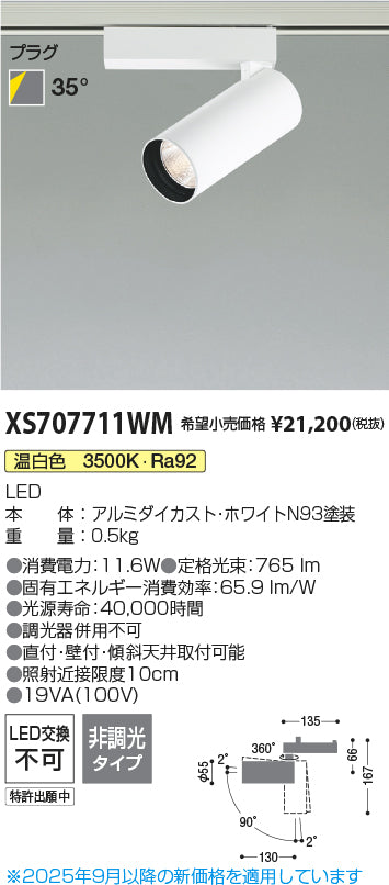 コイズミ（KOIZUMI）スポットライト XS707711WM