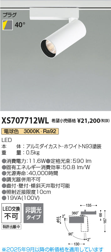 コイズミ（KOIZUMI）スポットライト XS707712WL