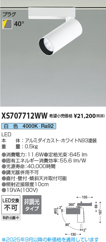 コイズミ（KOIZUMI）スポットライト XS707712WW