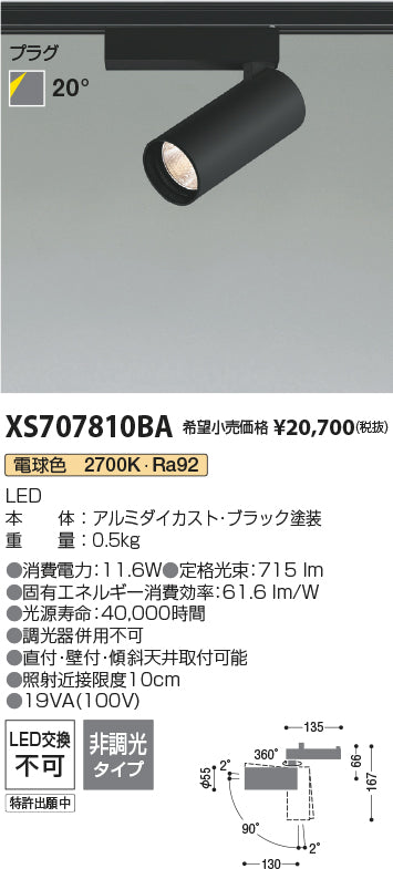 コイズミ（KOIZUMI）スポットライト XS707810BA