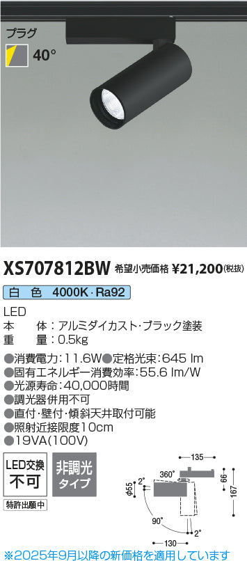 コイズミ（KOIZUMI）スポットライト XS707812BW
