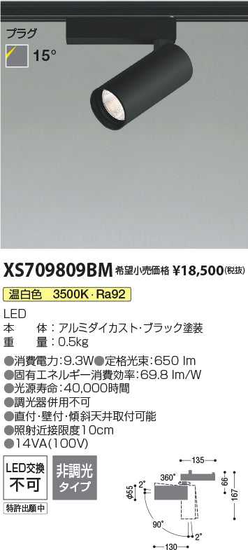 コイズミ（KOIZUMI）スポットライト XS709809BM