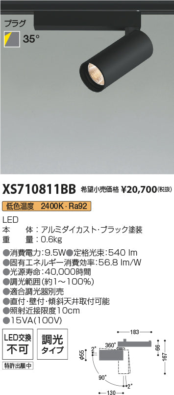 コイズミ（KOIZUMI）スポットライト XS710811BB