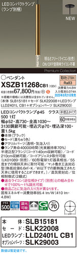 パナソニック（PANASONIC）ペンダント XSZB11268CB1