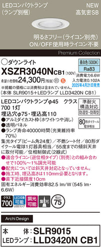 パナソニック（PANASONIC）屋外灯 XSZR3040NCB1