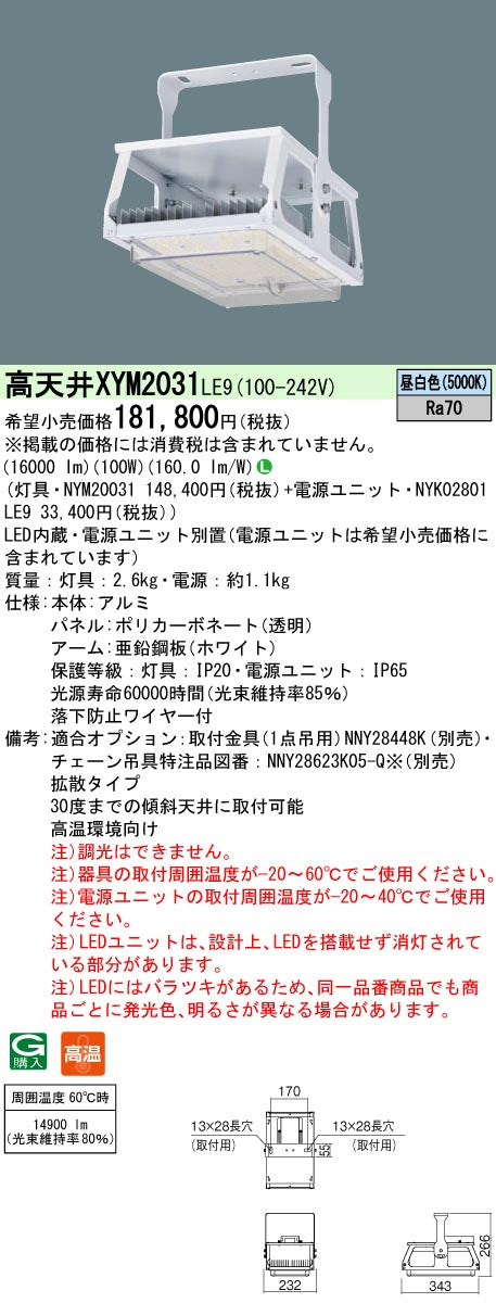 パナソニック（PANASONIC）ベースライト XYM2031LE9