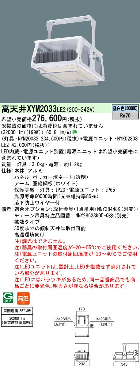 パナソニック（PANASONIC）ベースライト XYM2033LE2