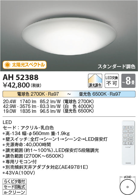 コイズミ（KOIZUMI）シーリングライト AH52388