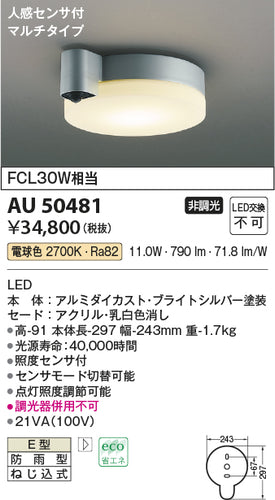 コイズミ（KOIZUMI）ポーチライト AU50481