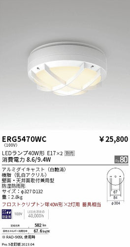 遠藤照明（ENDO）ポーチライト ERG5470WC
