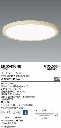 遠藤照明（ENDO）シーリングライト ERG5496NB