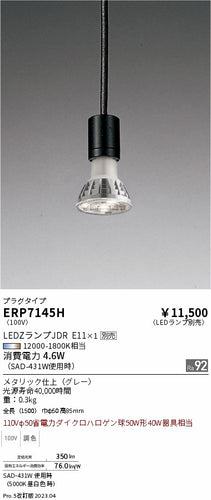 遠藤照明（ENDO）ペンダント ERP7145H